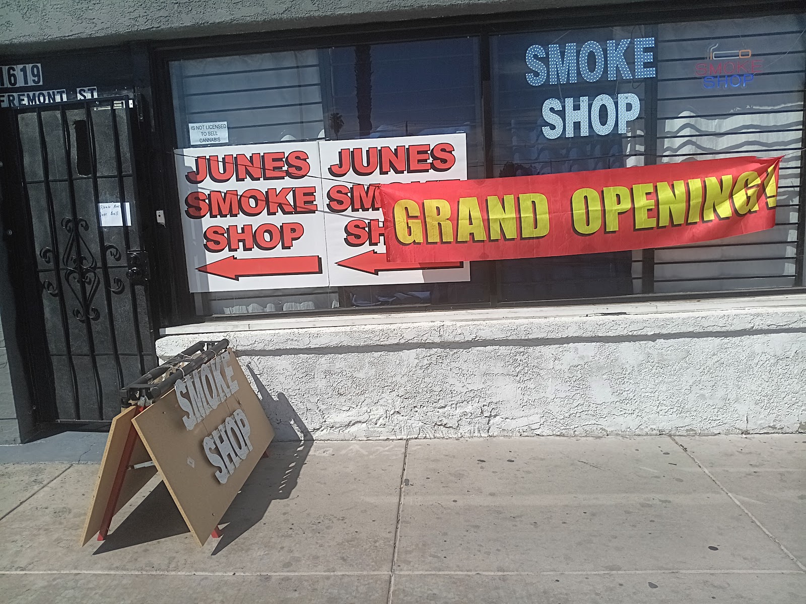 June's Smoke Shop storefront at 1619 E Fremont St, Las Vegas